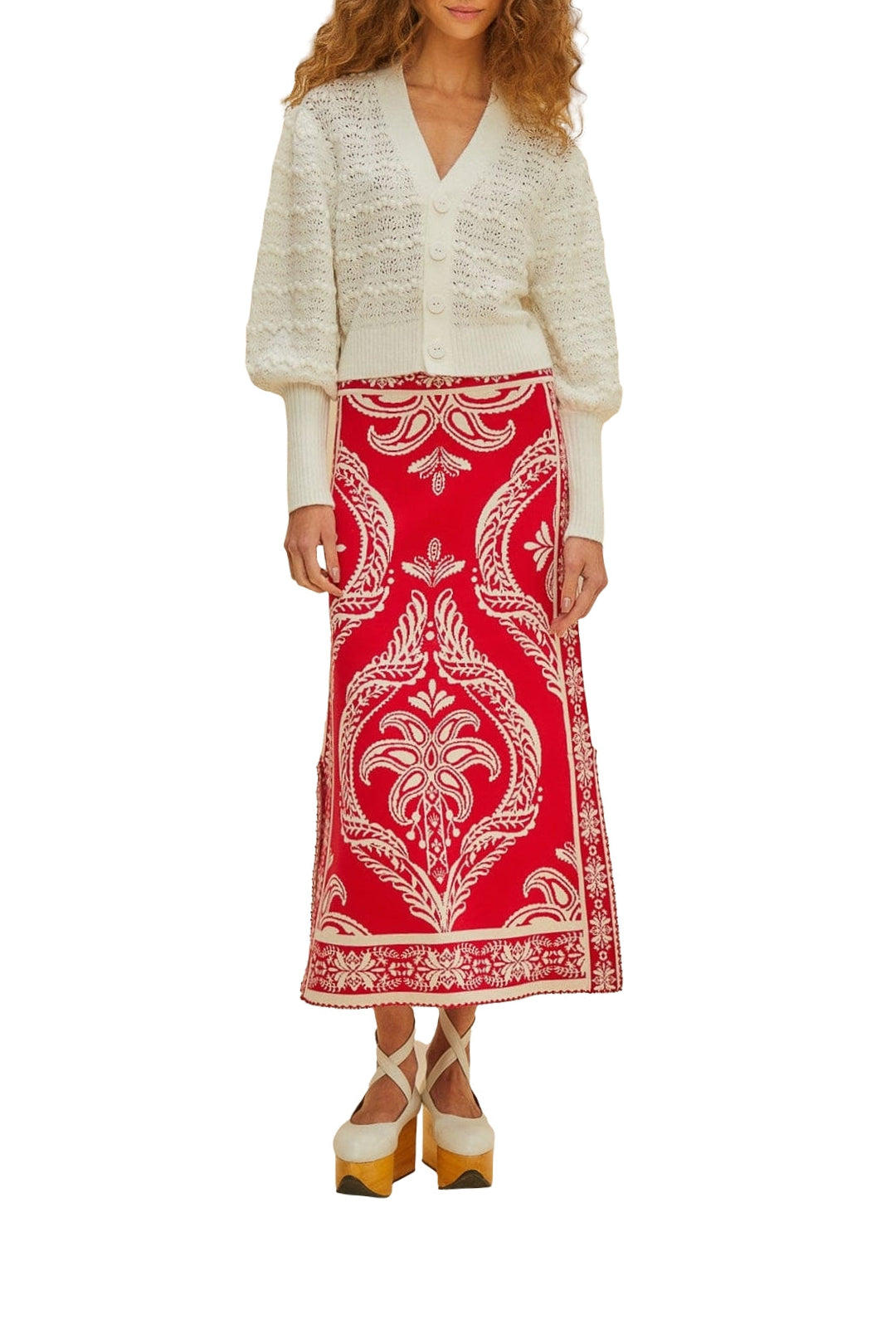 Cardigan en maille et dentelle - Blanc
