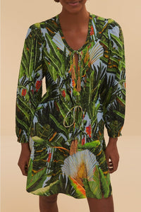 Robe courte Amazonia en coton - Vert