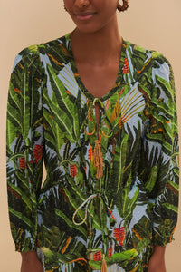 Robe courte Amazonia en coton - Vert
