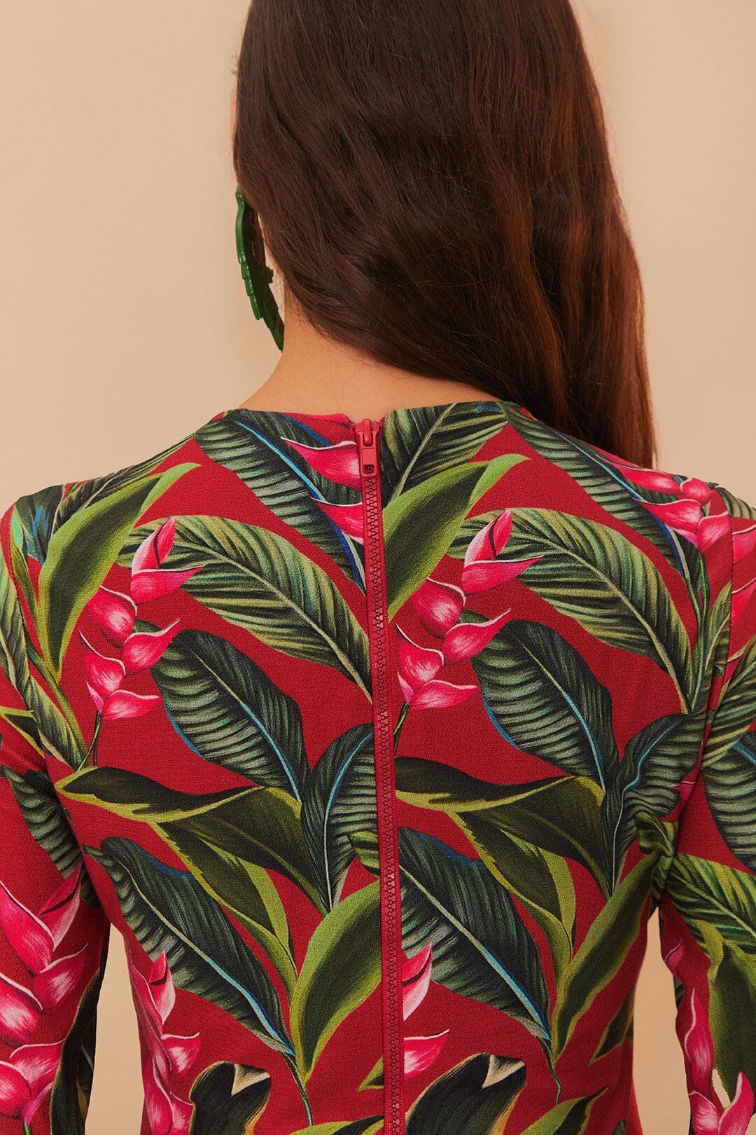 Robe midi Dream Garden - Rouge