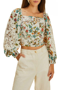 Botanicals cotton blouse - White