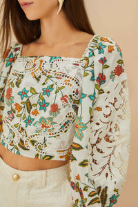 Botanicals cotton blouse - White