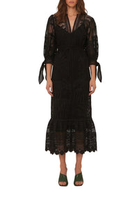 Robe midi Morada Boa - Noir