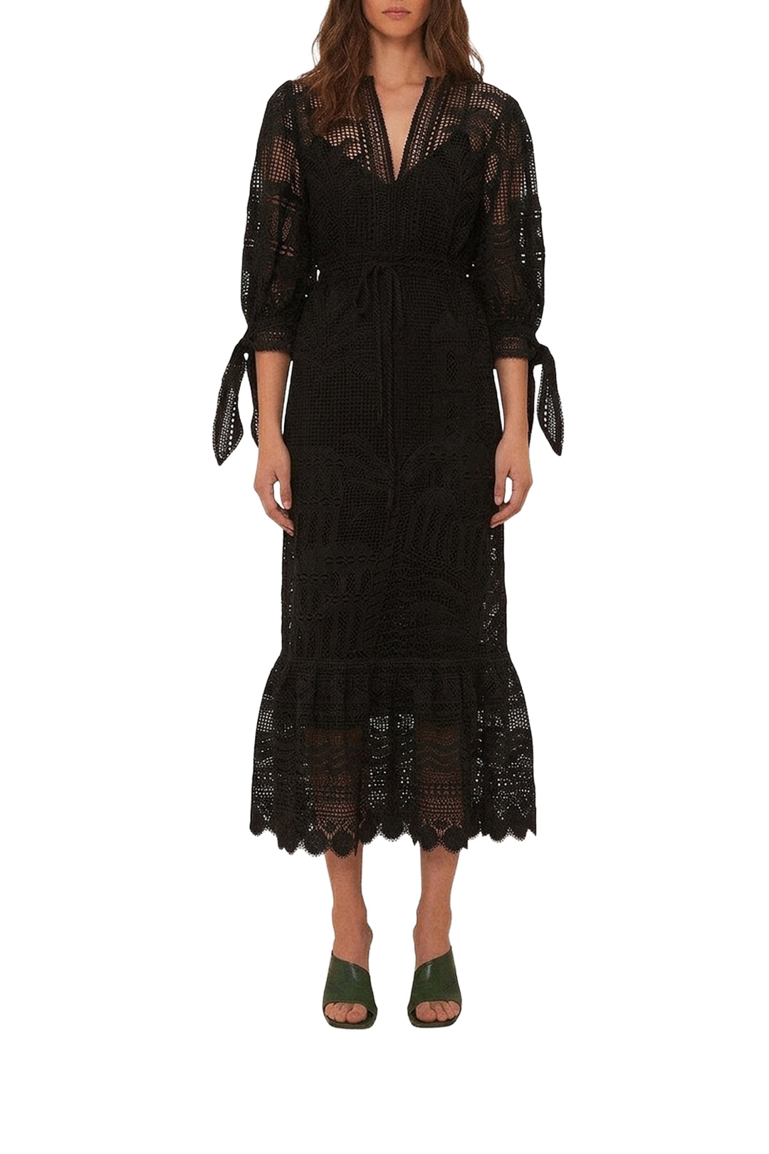 Robe midi Morada Boa - Noir
