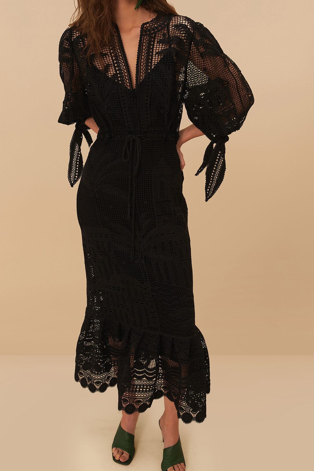 Robe midi Morada Boa - Noir