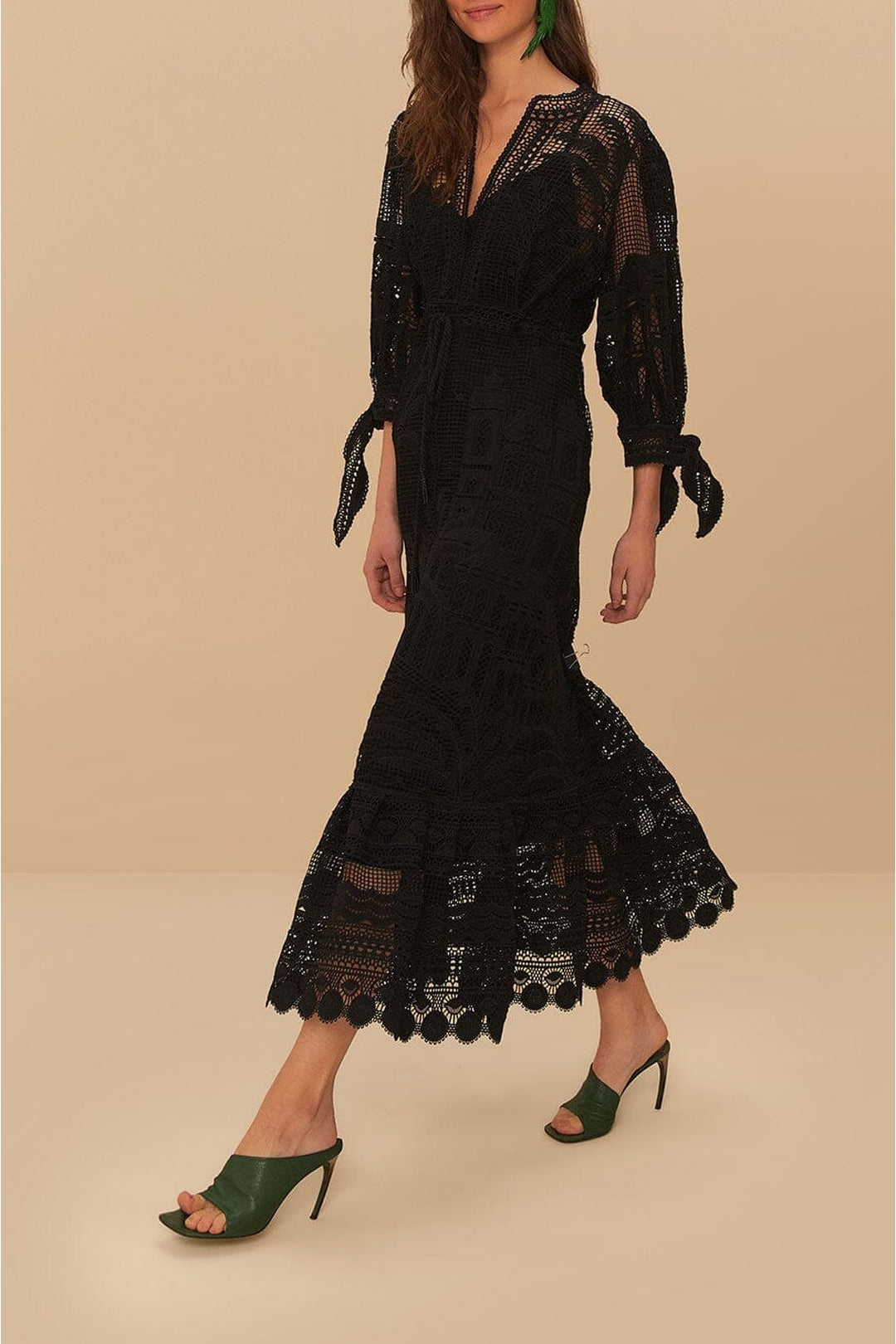 Robe midi Morada Boa - Noir