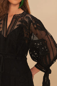 Robe midi Morada Boa - Noir