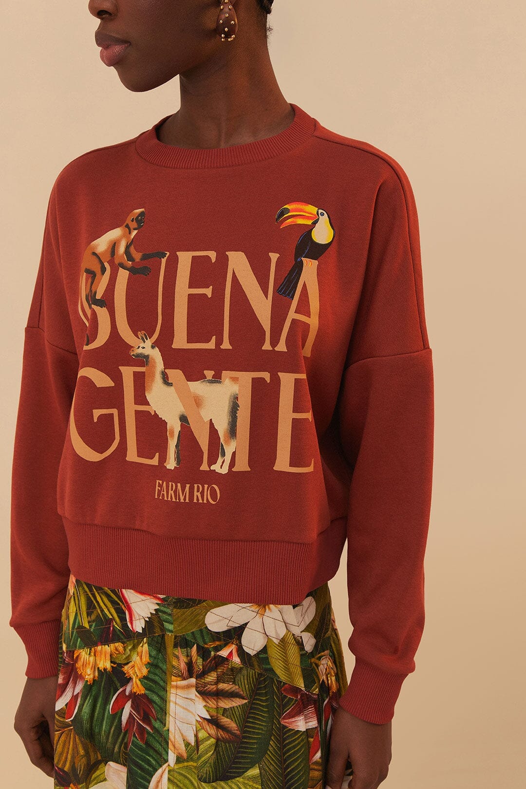 Pull Buena Gente en coton - Bordeaux