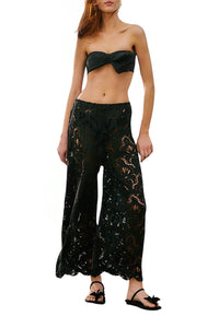 Pantalon ajouré Seashell en coton - Noir