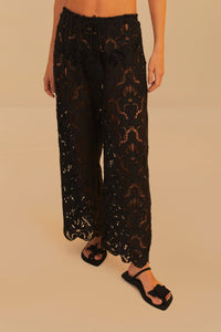 Pantalon ajouré Seashell en coton - Noir