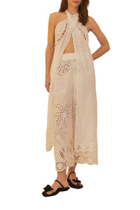 Coconut Richelieu cotton trousers - White