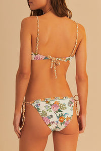Bas de bikini taille basse Sweet Bloom - Blanc