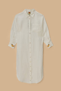 Embroidered linen blouse - White