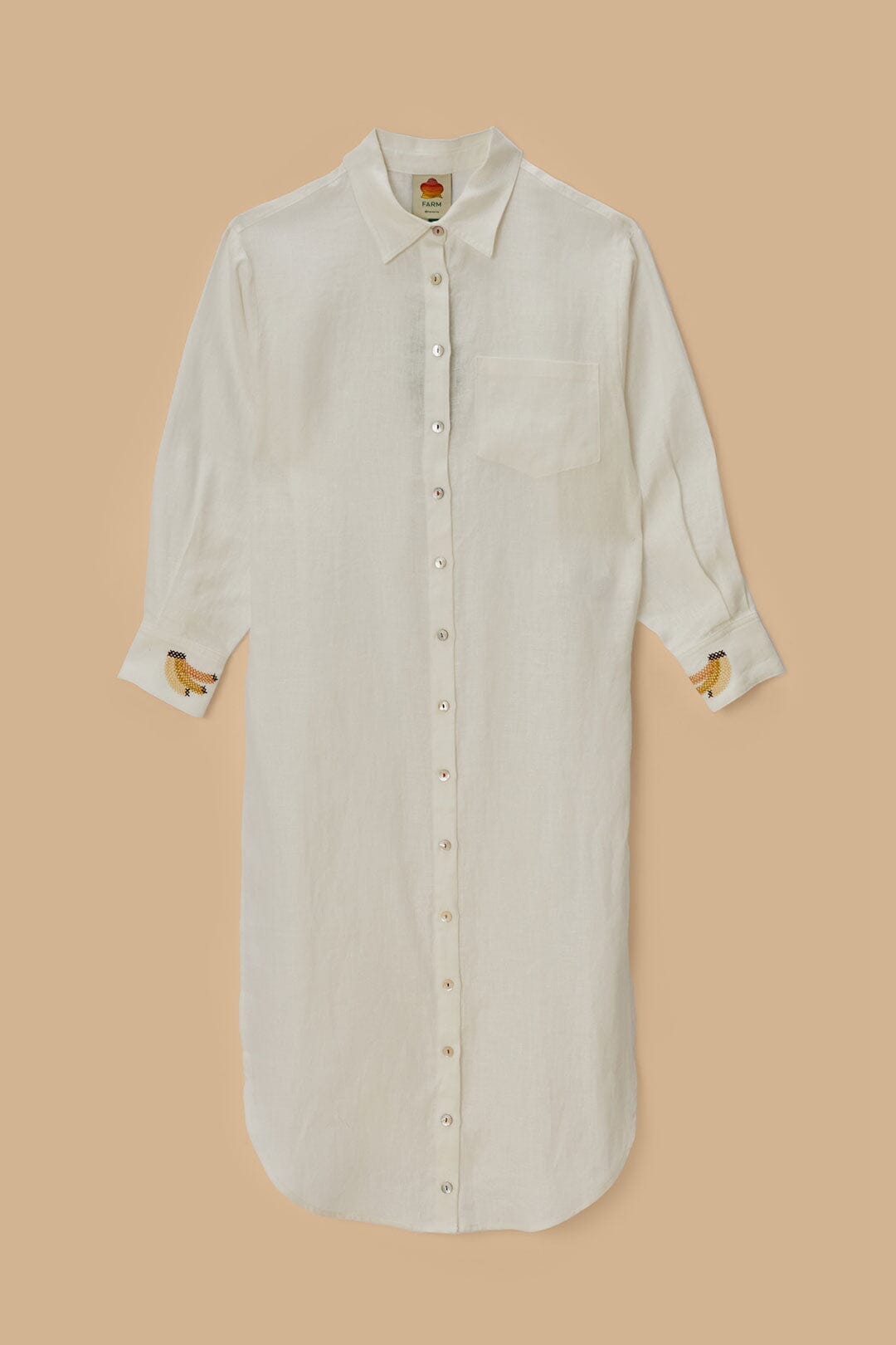 Embroidered linen blouse - White