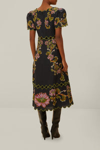 Robe longue Ravenala en lin - Noir