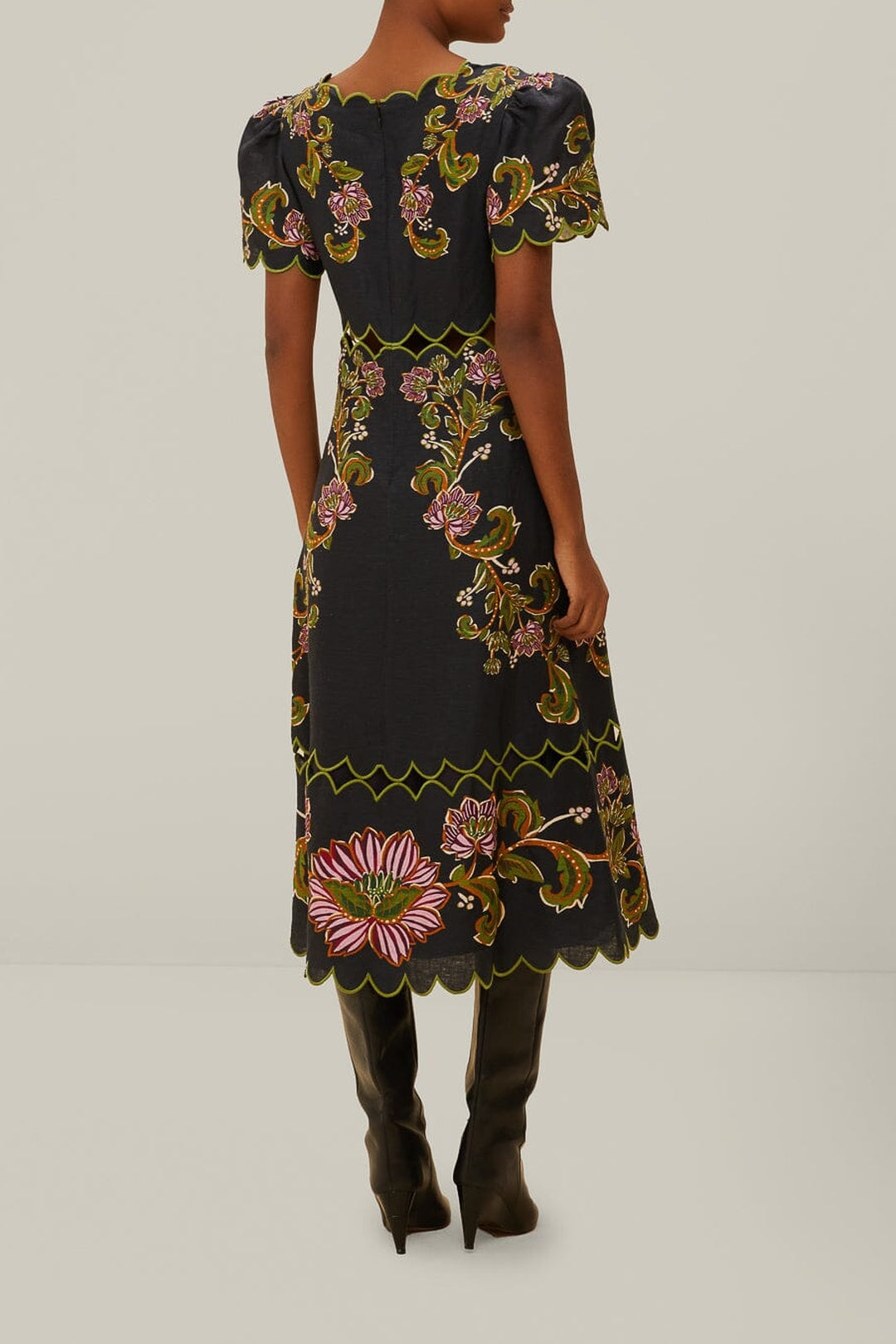 Robe longue Ravenala en lin - Noir