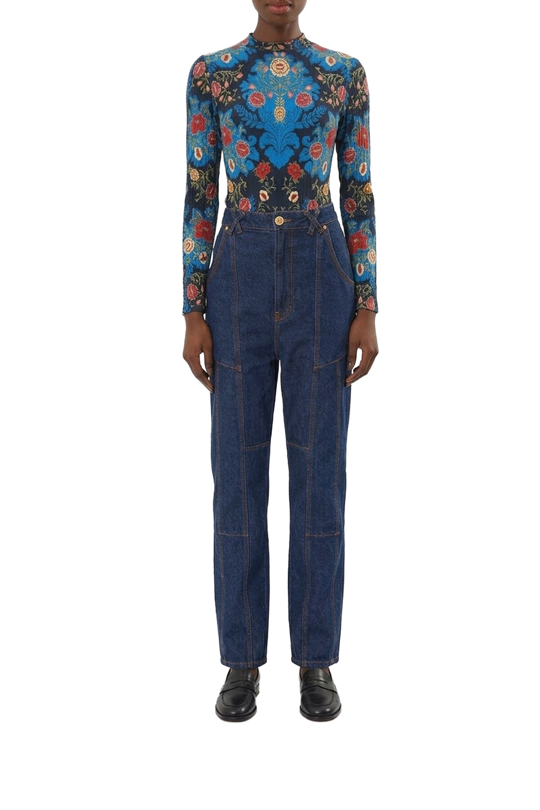 Body Arabesque Floral en coton - Bleu