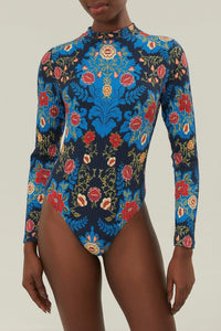 Body Arabesque Floral en coton - Bleu