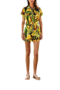 Combishort Bananart en lin - Jaune