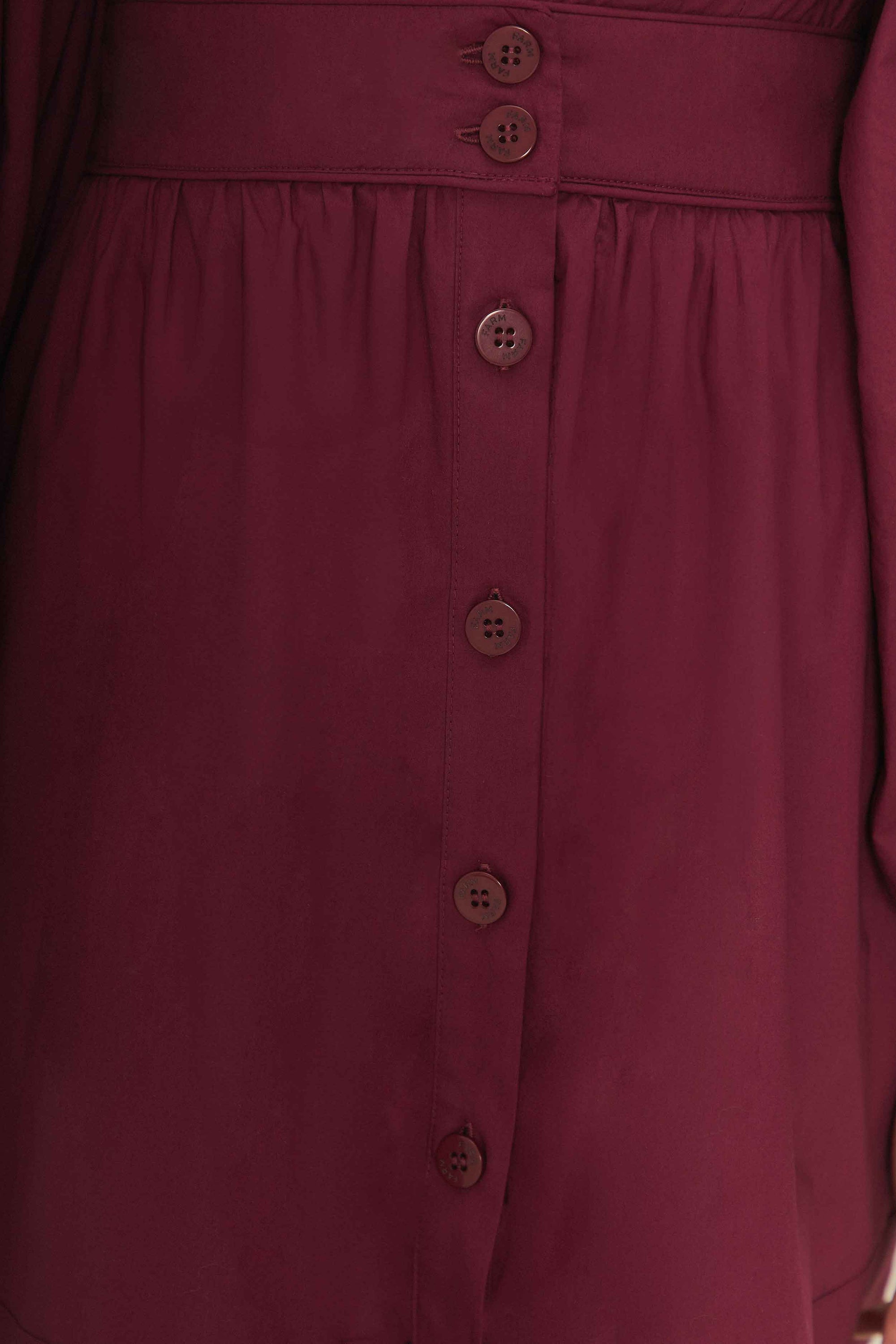 Short dress with puffed sleeves in cotton - Purple