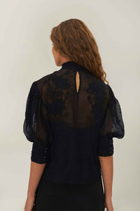 High-neck blouse - Black