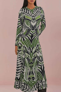 Lace midi dress - Green