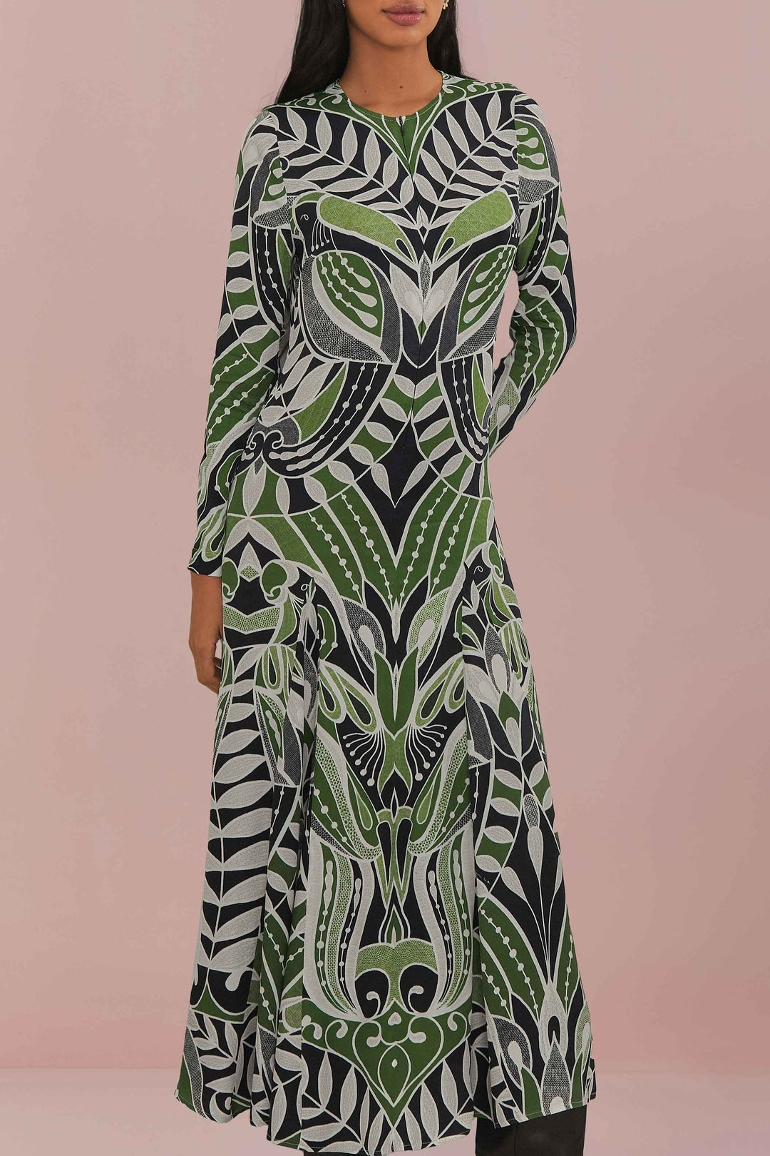 Lace midi dress - Green