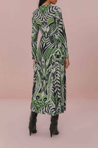 Lace midi dress - Green