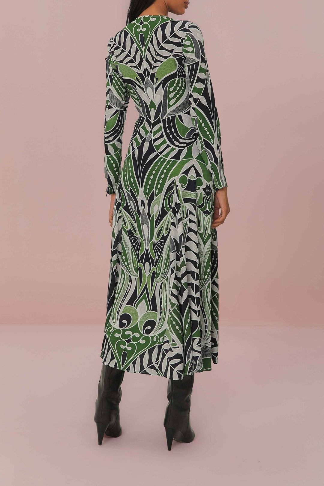 Lace midi dress - Green