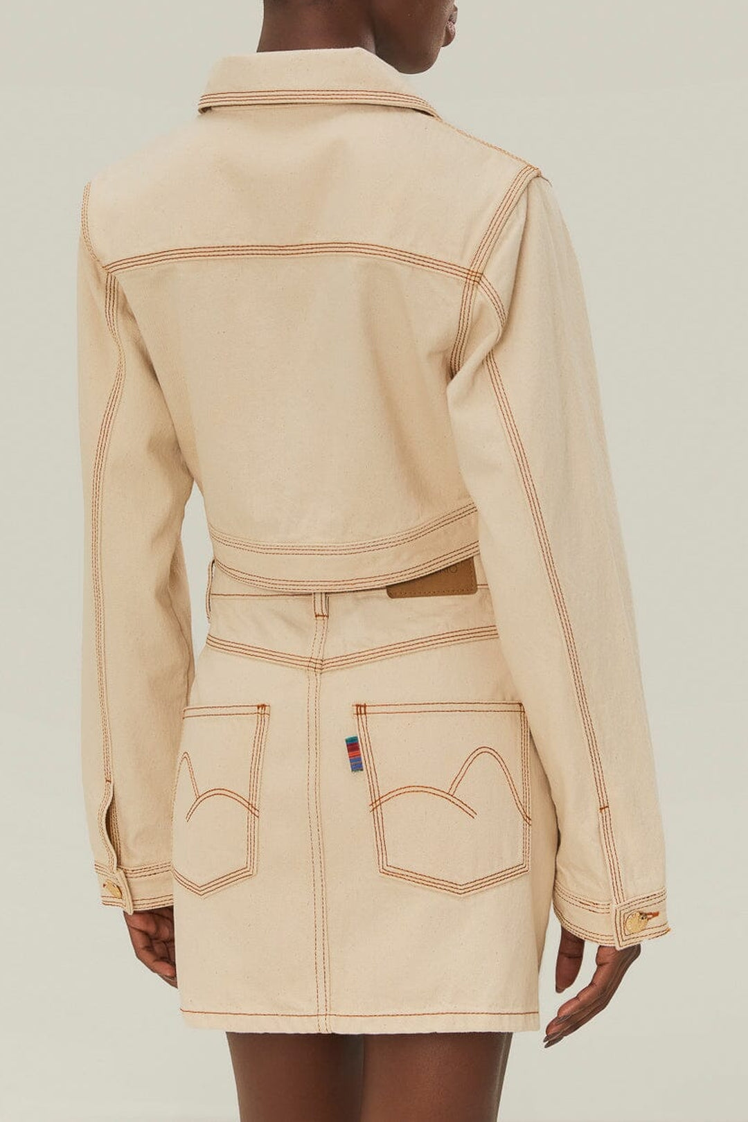 Veste courte en gabardine de coton - Blanc