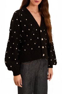 Pull en maille et dentelle - Noir
