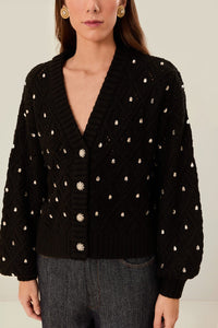 Pull en maille et dentelle - Noir
