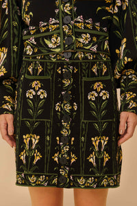 Jupe courte Flowers Arch en maille - Noir