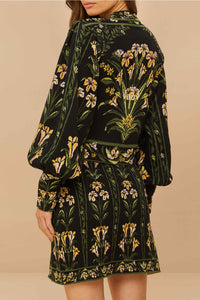 Jupe courte Flowers Arch en maille - Noir