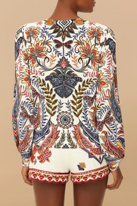 Cardigan Boho Glam en maille - Blanc