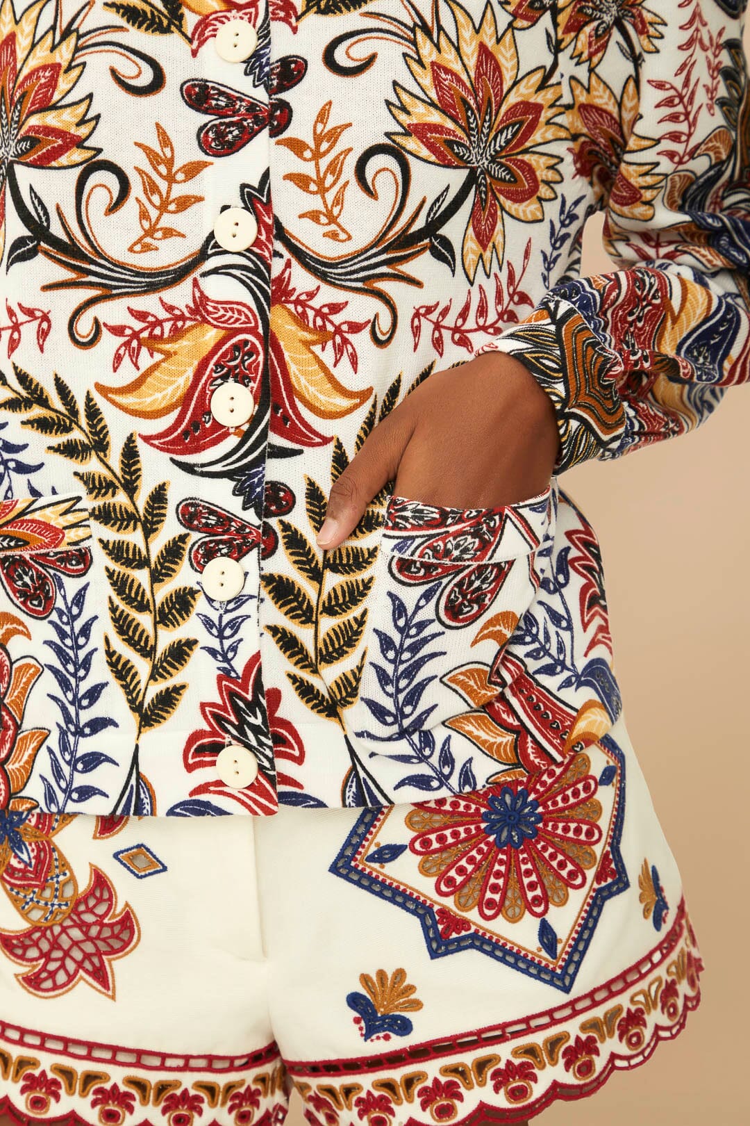 Cardigan Boho Glam en maille - Blanc