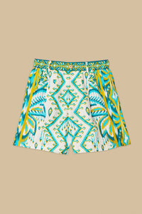 Short unisexe Tropical Tapestry Sand en lin - Bleu