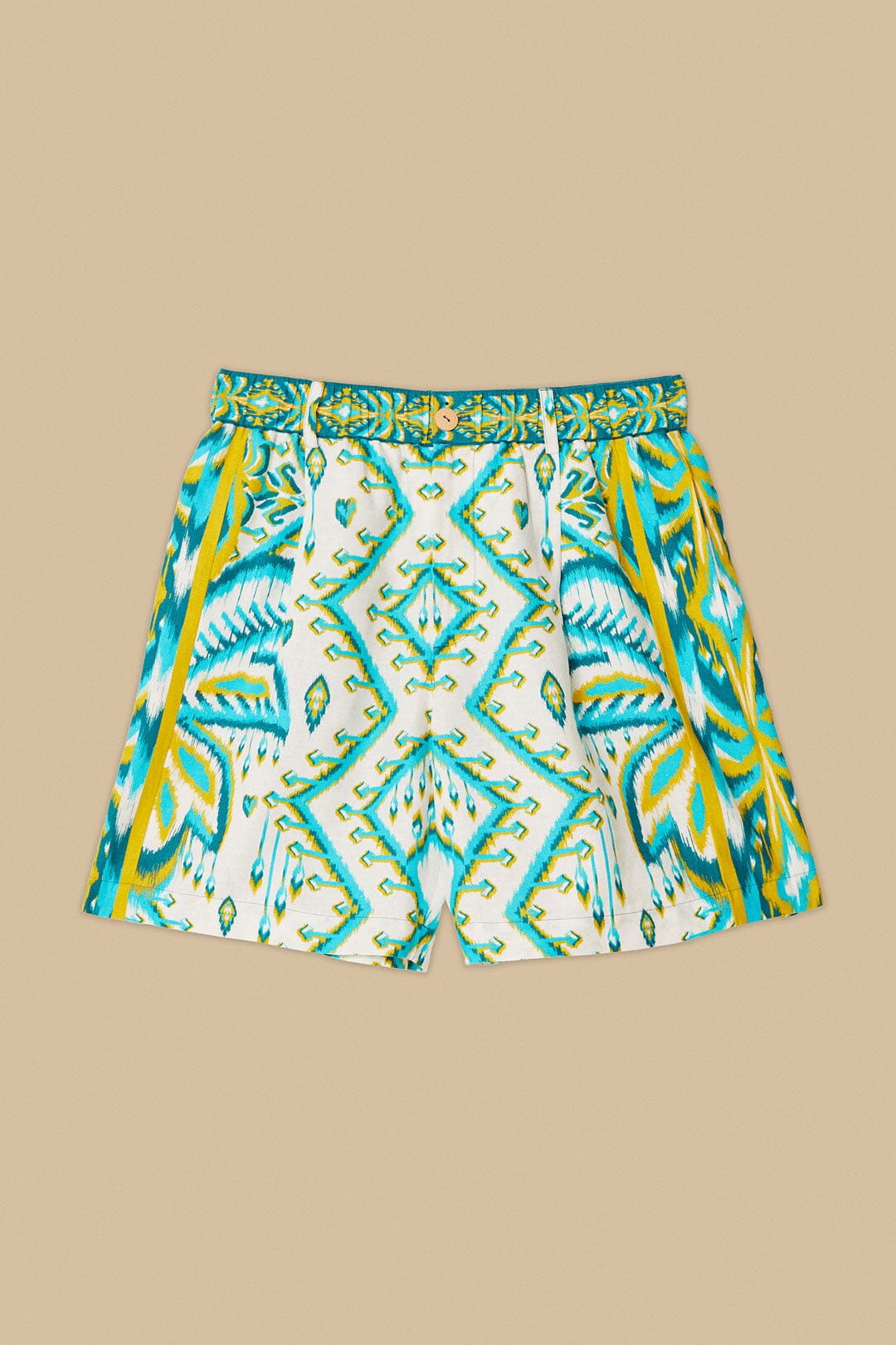 Short unisexe Tropical Tapestry Sand en lin - Bleu