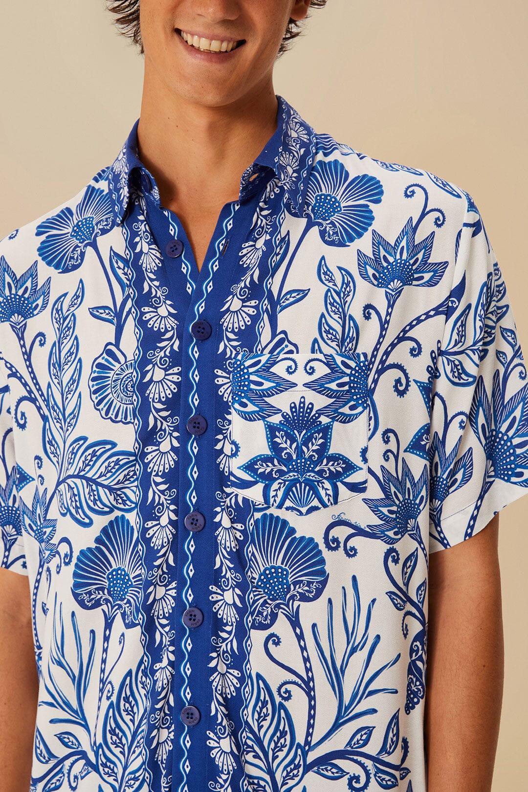 Chemise unisexe Shell Garden - Blanc