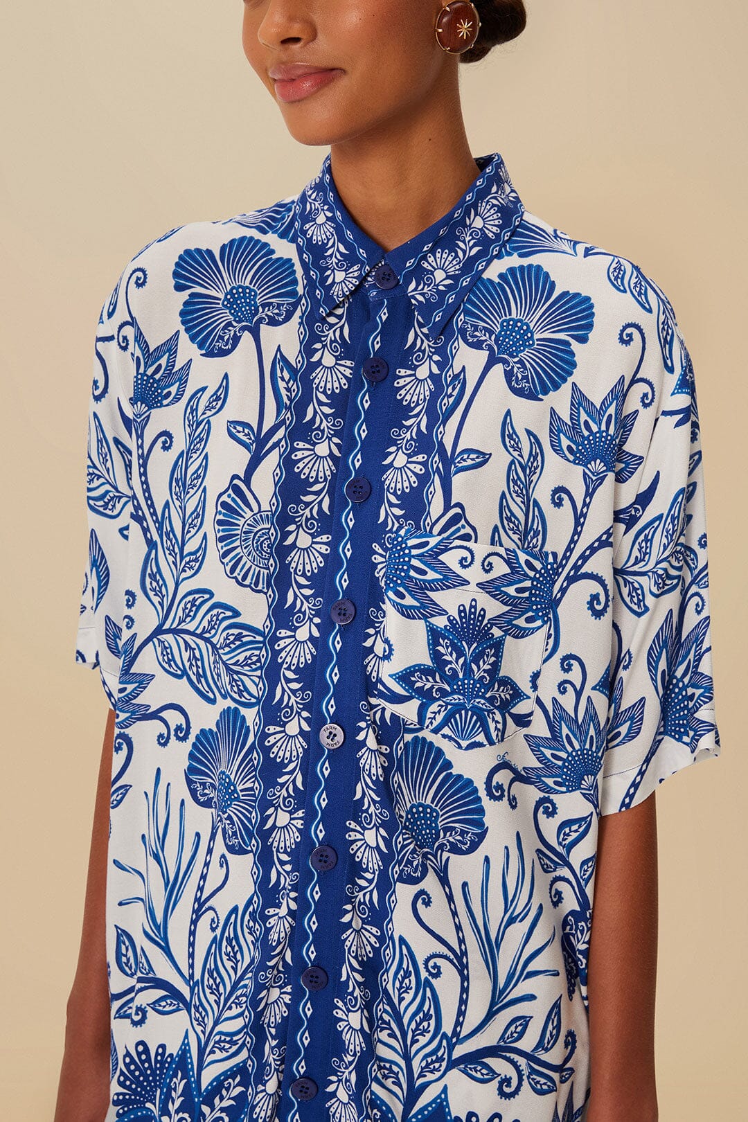 Chemise unisexe Shell Garden - Blanc