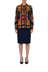 Chemise Flowers Tapestry - Noir