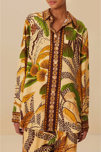 Foliage Sketch Sand Chemise Homme - Foliage Sketch Sand