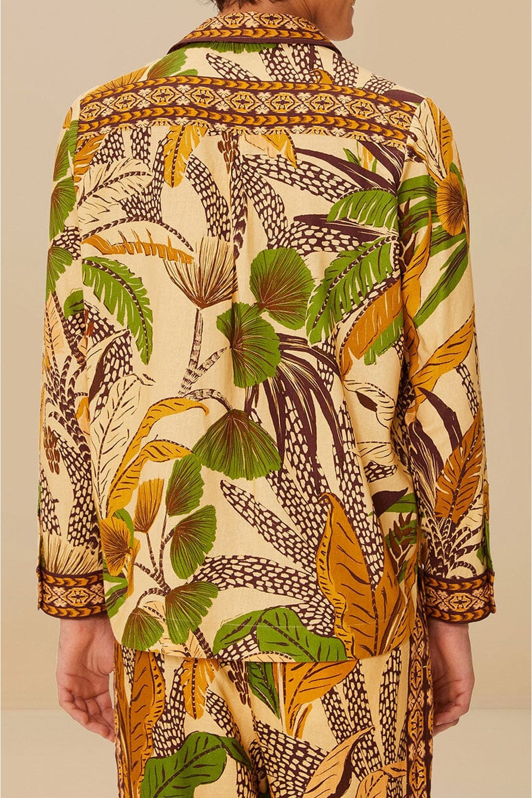 Chemise unisexe à manches longues en lin - Jaune