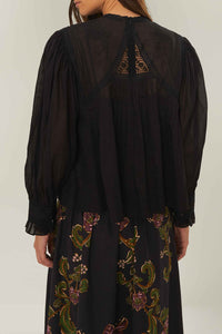 Chemisier Colliar en coton - Noir