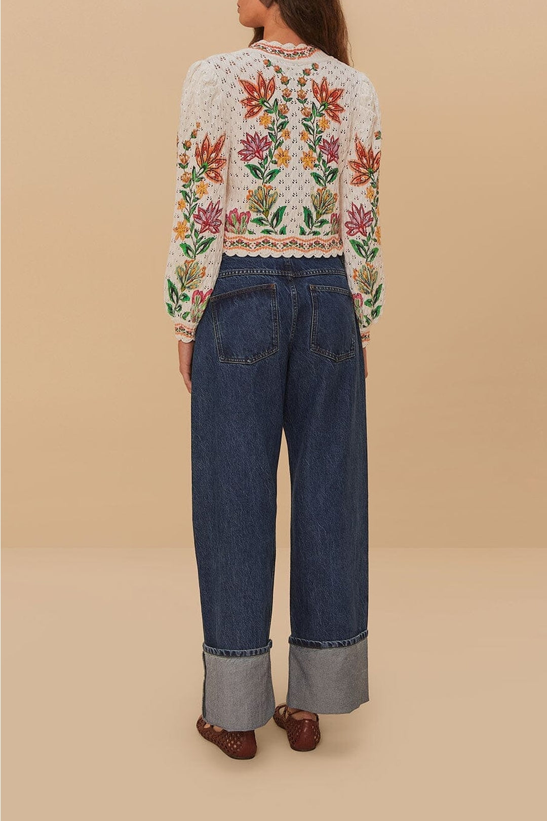 Loose-fitting low-rise cotton trousers - Blue
