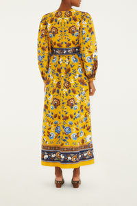 Robe midi Flowering Garden - Jaune