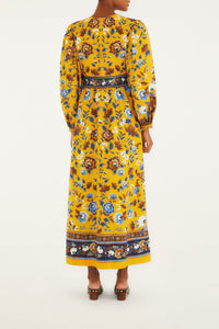 Robe midi Flowering Garden - Jaune