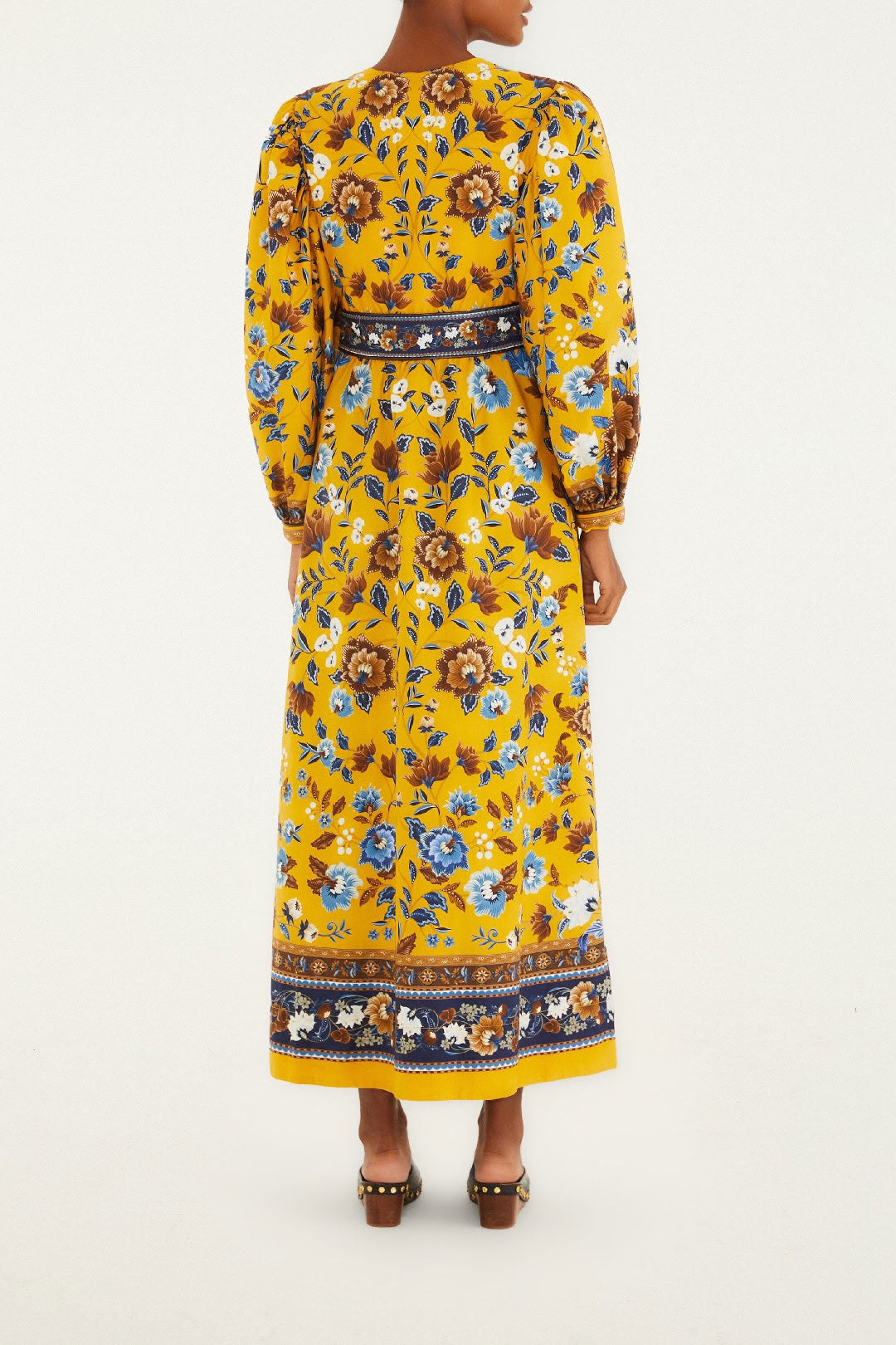 Robe midi Flowering Garden - Jaune