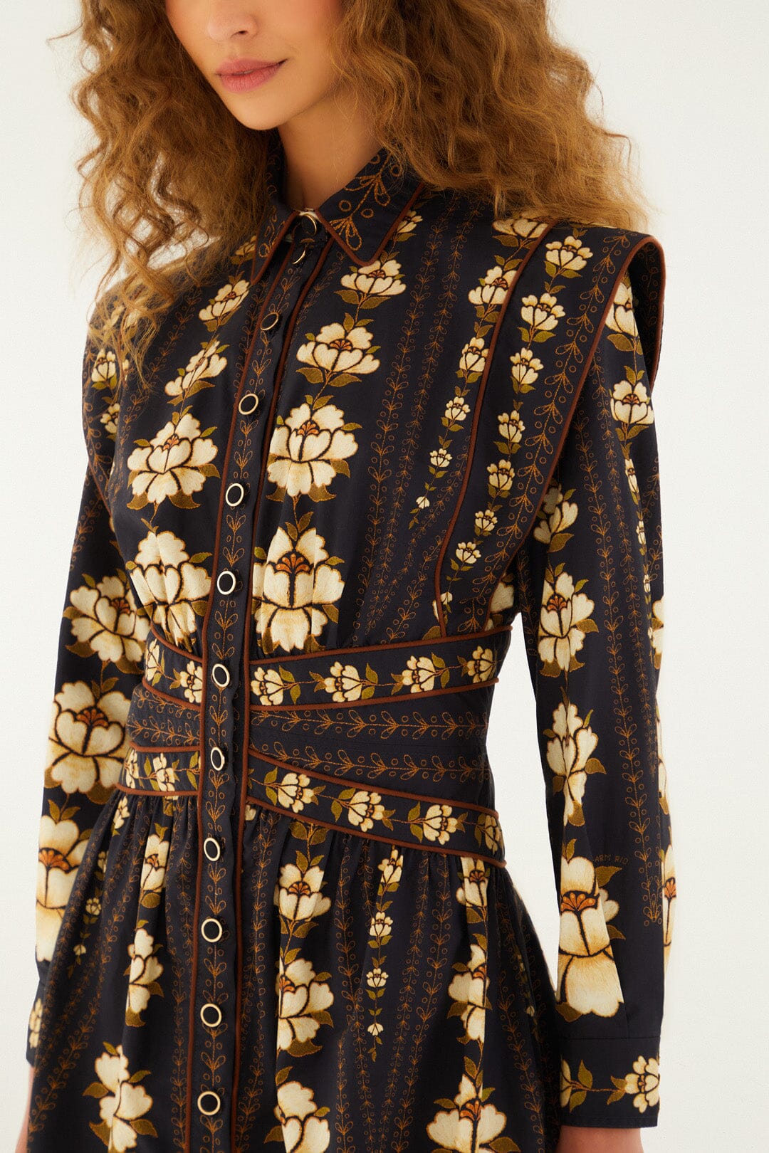Robe courte Flowers - Noir