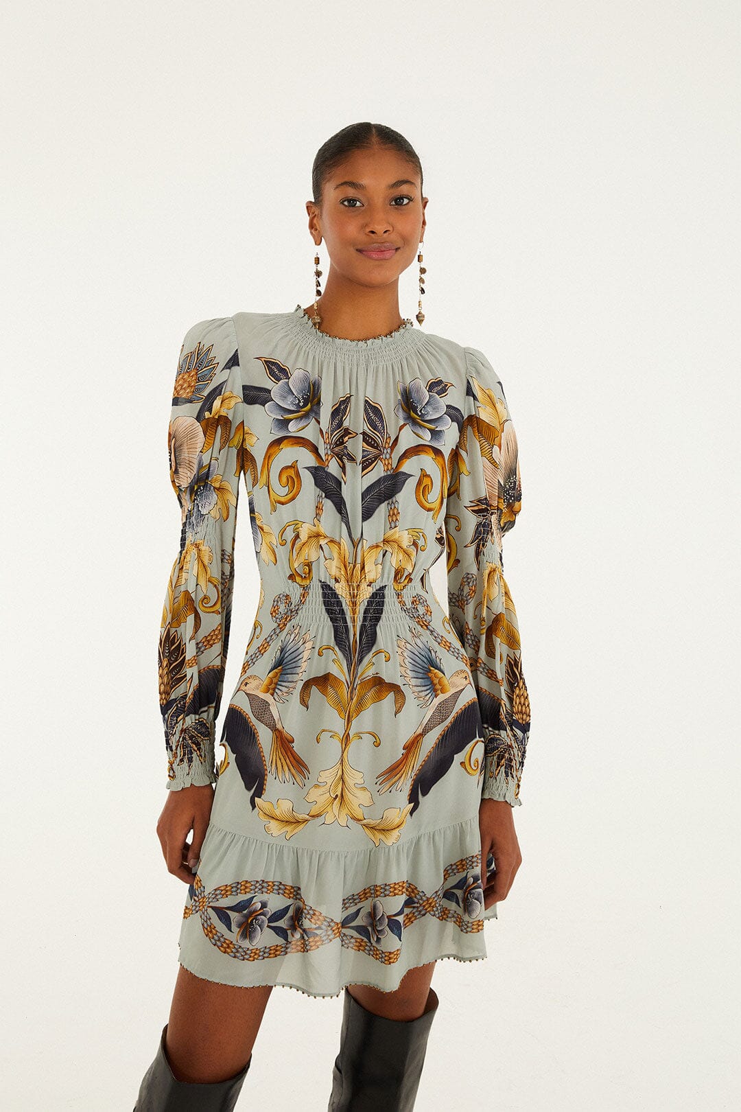 Snake Garden Blue Robe courte - Snake Garden Blue
